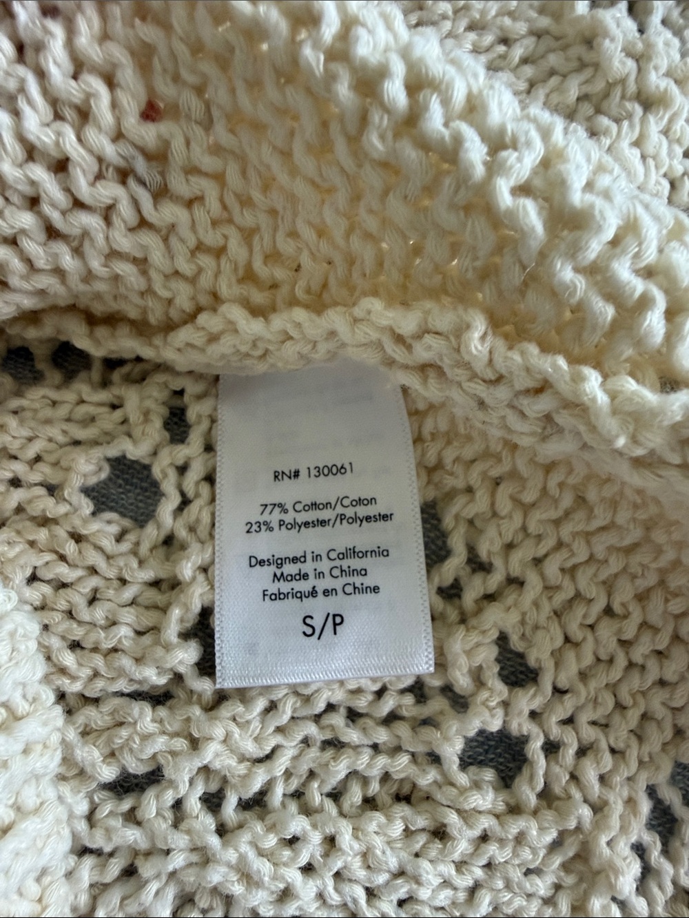L*SPACE x HANNA MONTAZAMI Lisola Cover-Up Ivory Tapioca Size S Summer Crochet - Picture 7 of 10